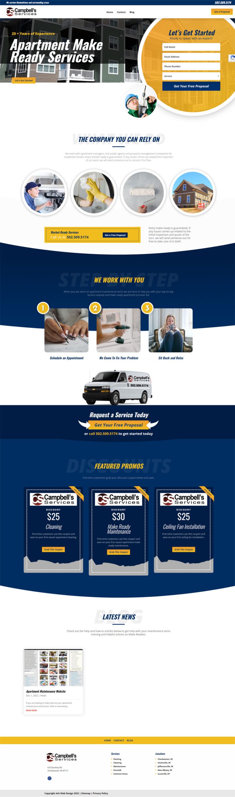 Campbell’s Services Website Layout