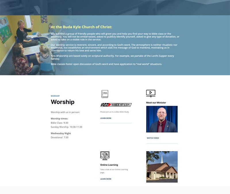 Buda Kyle Church of Christ Website Layout